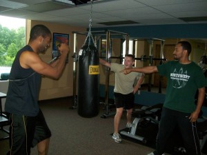 A student named Allen Nails boxing 